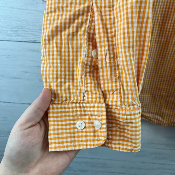 Columbia Orange and White Check PFG Button Down Shirt Size XL - Picture 6 of 8